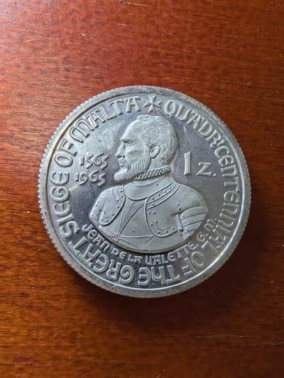 长老汇蛇年精选第二十八场拍卖 - 1965马耳他大围城400年1Z铜镍镀银精制币，3315枚，珍稀币！