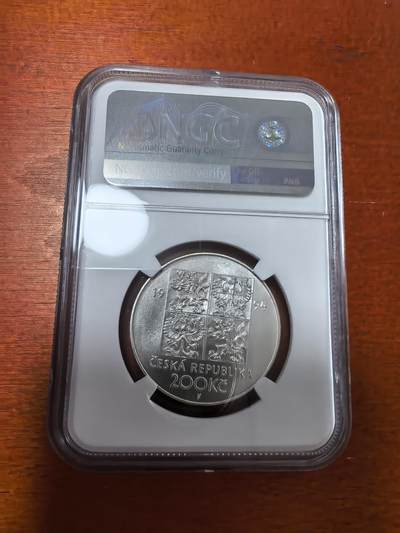 长老汇蛇年精选第二十八场拍卖 1994 捷克环保200克朗银币，NGC MS67，唯一冠军分，4400多枚被熔毁