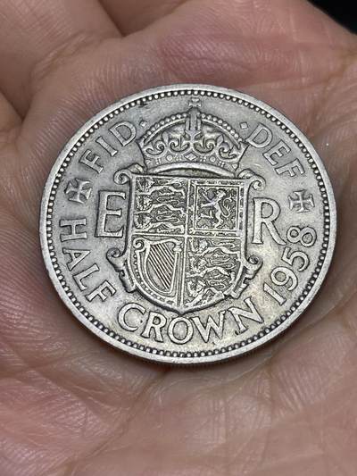 2025年第六十九场(总第九十五场）外国好品散币(免佣金) - 稀年–英国🇬🇧1958年半克朗(伊丽莎白二世青年桂冠第二版)