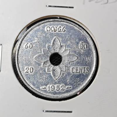 KK钱币收藏小铺 第312期 2月预留时间 周末发货 - 1952老挝20分