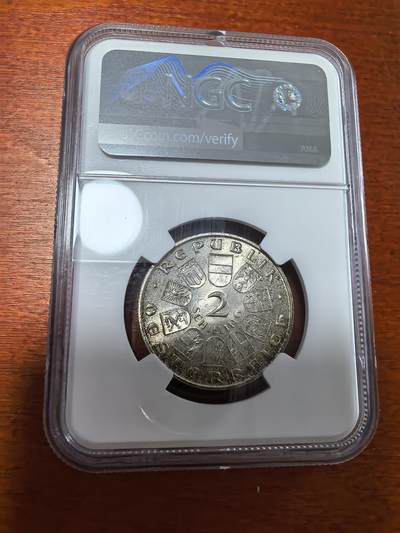 长老汇蛇年精选第二十八场拍卖 1932奥地利海顿2先令银币，NGC MS65，错标，应为1933斯皮尔