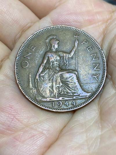 2025年第六十九场(总第九十五场）外国好品散币(免佣金) - 稀年–英国🇬🇧1944年1便士(乔治六世第一版，印度皇帝加字版)