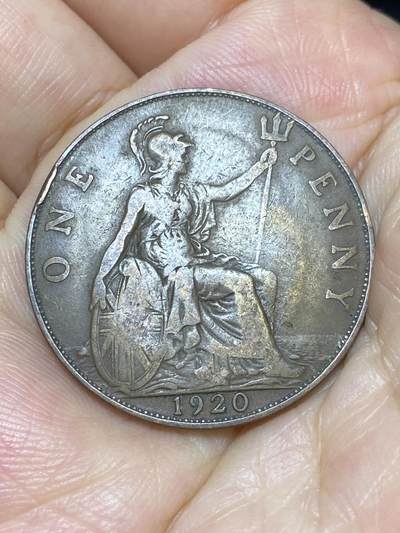 2025年第六十九场(总第九十五场）外国好品散币(免佣金) - 透打–英国🇬🇧1920年1便士(乔治五世第一版)
