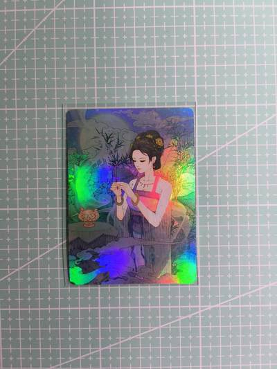 C先生卡牌  第7期 豪杰传亲签·五虎征鸾亲签·西游姬亲签·九州芳华志亲签（持续收拍品。。欢迎送拍） - 【彩闪】小花瓣艺术文创《貂蝉礼盒》貂蝉拜月 一张