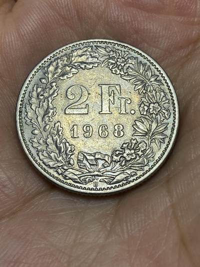 2025年第六十九场(总第九十五场）外国好品散币(免佣金) - 瑞士🇨🇭1968年2法郎