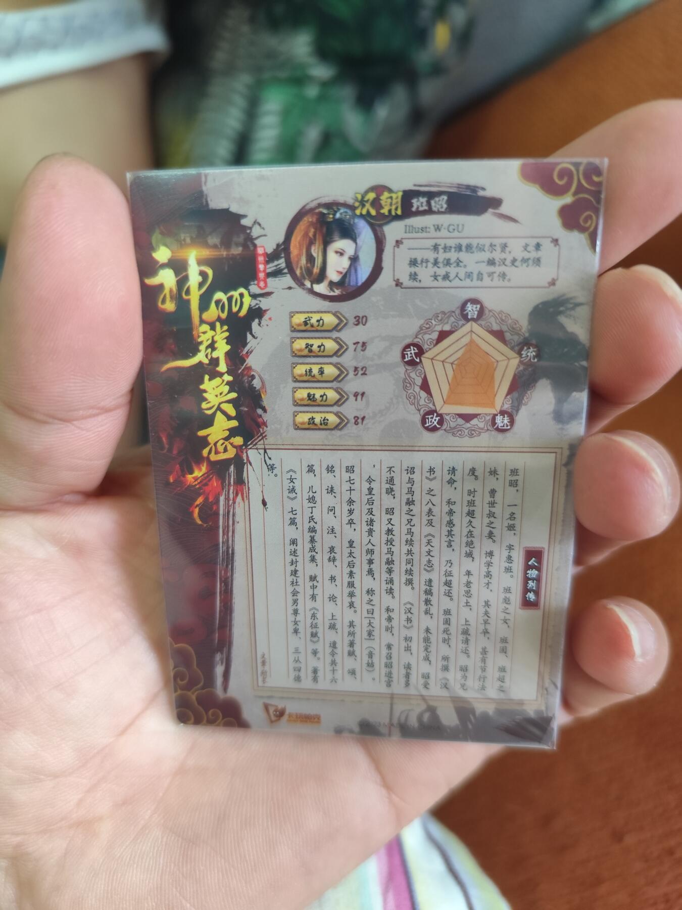 粗闪 班昭 神州群英志 品相完美