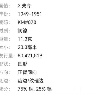 泉币菌-第59场-各国老币铜币场 英国大镍币 英国1949年2先令 弗洛林 乔六 28.3mm 