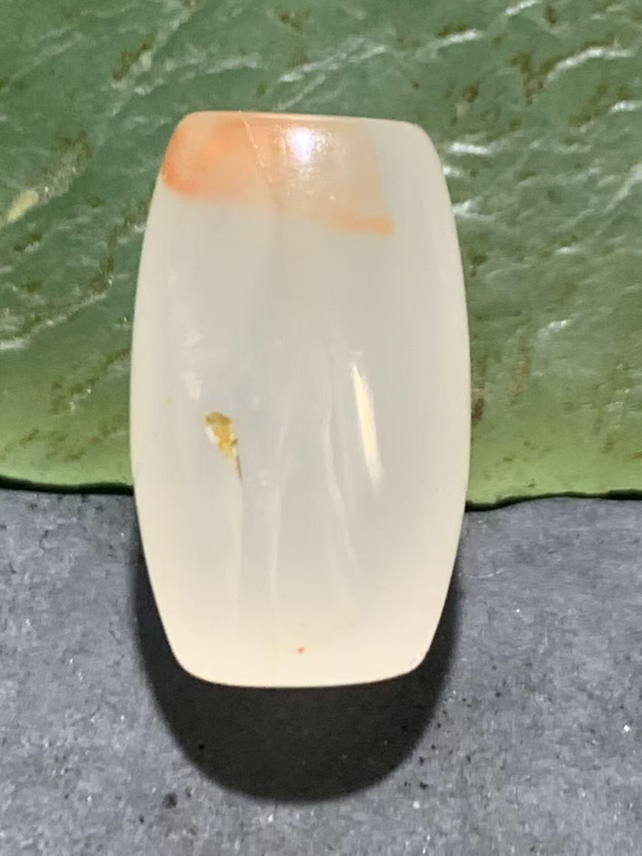 川料南红玛瑙荔枝冻飘红通货桶珠一颗！，