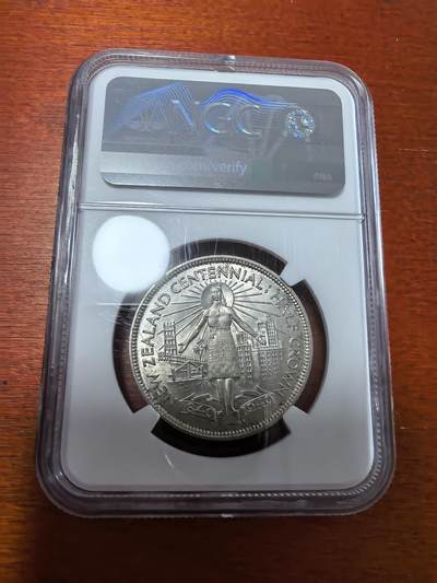 长老汇蛇年精选第二十八场拍卖 1940新西兰百年1/2克朗银币，NGC MS63