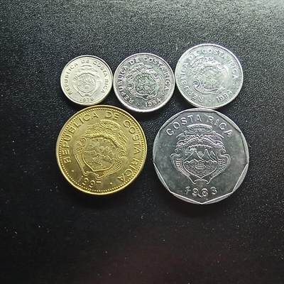 邮泉阁限时拍卖第十八场 各国硬币专场（拍卖结束后请付邮费，存留时间过长需全部邮寄） - 哥斯达黎加5枚