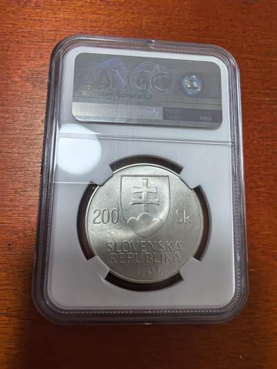 长老汇蛇年精选第二十八场拍卖 1993斯洛伐克扬·科尔 200克朗银币，NGC MS64分，唯一亚军分，更高1枚