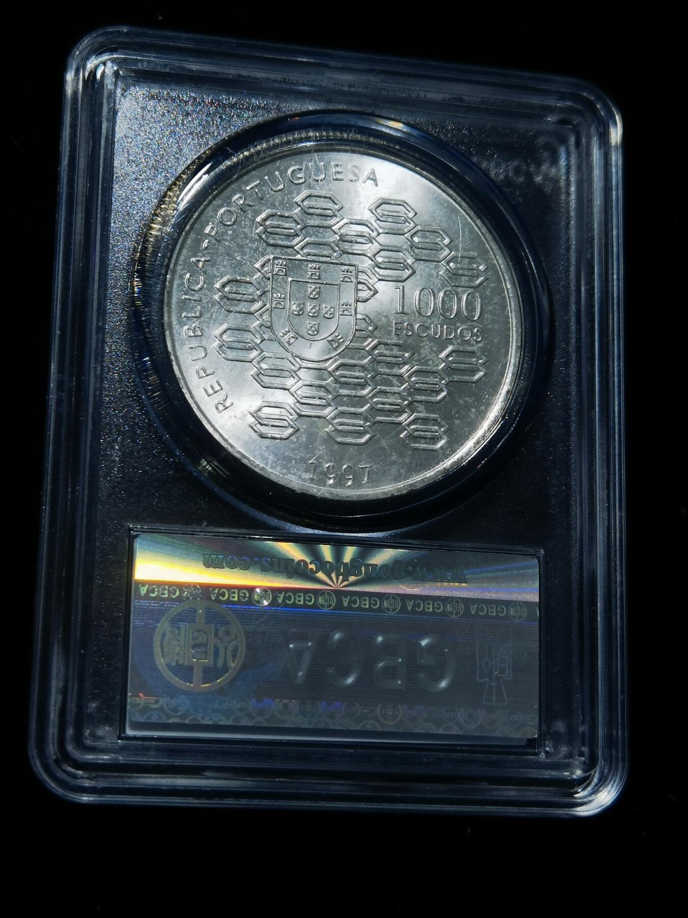 天下钱庄专场欢迎参拍 葡萄牙1000埃斯库多银币