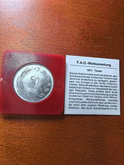长老汇蛇年精选第二十八场拍卖 1977土耳其FAO50里拉银币，带证书