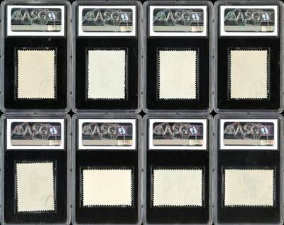 洪涛臻品批发群 精选邮票限时拍卖第1108期  纪94梅兰芳（盖销顺戳）ASG90/88/85 稀缺白胶，其中-2为90分（雪白胶），-3为88分，余85分；配整套顺戳难度极大，极少有拍。末图源泰评级成交价做参考