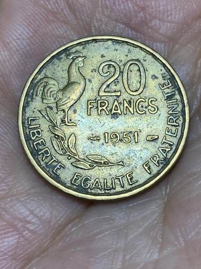 2025年第六十九场(总第九十五场）外国好品散币(免佣金) - 法国🇫🇷1951年20法郎(4羽版)