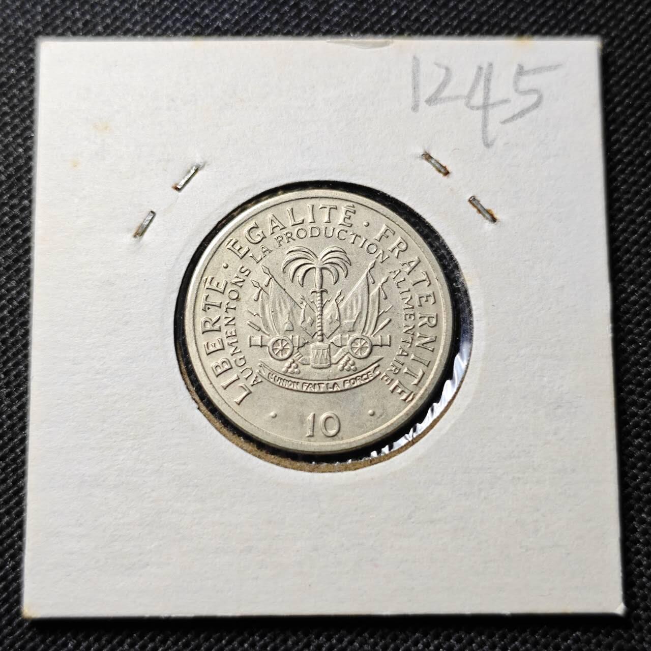 KK钱币收藏小铺 第312期 2月预留时间 周末发货 1975海地10分 好品