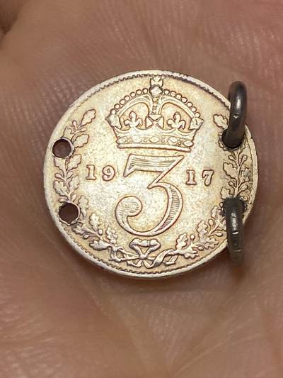 2025年第六十九场(总第九十五场）外国好品散币(免佣金) - 老打孔–英国🇬🇧1917年3便士银币(乔治五世第一版，925高银)