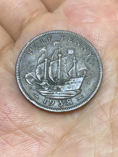 2025年第六十九场(总第九十五场）外国好品散币(免佣金) - 英国🇬🇧1938年半便士(乔治六世第一版，印度皇帝加字版)