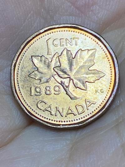 2025年第六十九场(总第九十五场）外国好品散币(免佣金) - 加拿大🇨🇦1989年1分(伊丽莎白二世中年花冠，低浮雕头像版)