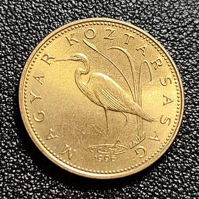 泉币菌-第60场-各国老币铜币场 - 铜光美品 匈牙利5福林 白鹭 重4.2克 直径21.2毫