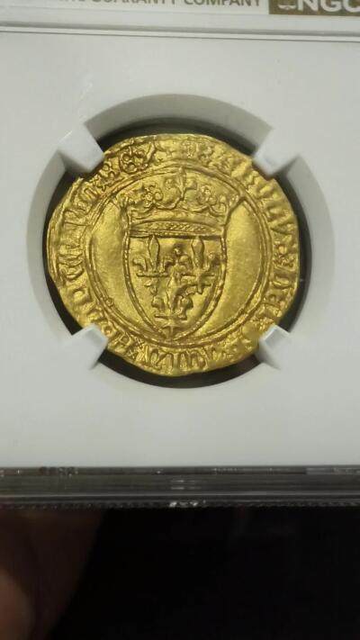 NGC-MS62法国中世纪查理六世大埃居金币 NGC-MS62法国中世纪查理六世大埃居金币