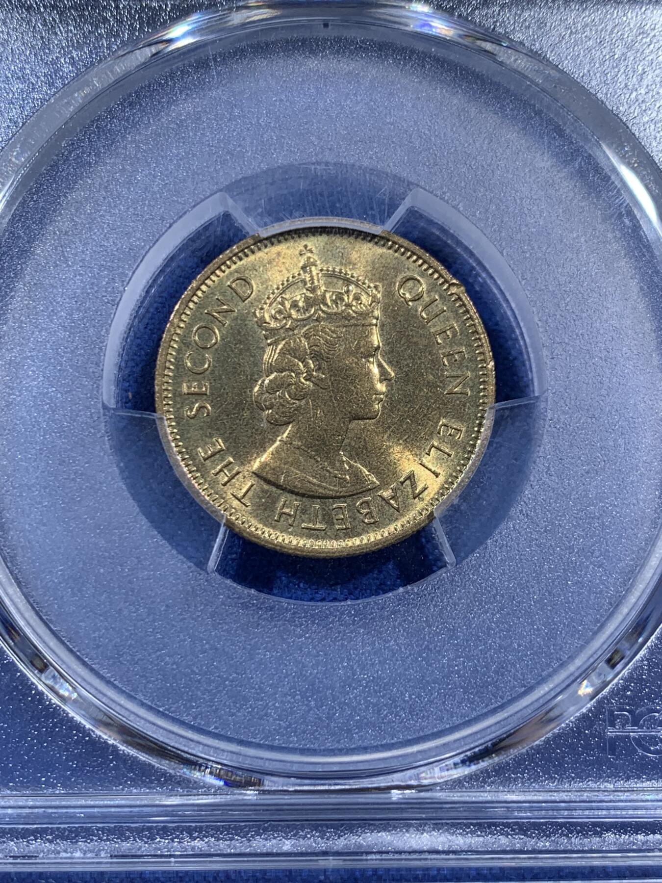 《竞宝斋》第404场 周日，周一，2场连拍 （全场包邮） PCGS MS63 香港1980年一毫 特年 出分不易 这枚明显低评了 两面光度都很好