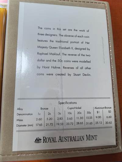 长老汇蛇年精选第二十八场拍卖 1991澳大利亚8枚套精制币，盒证全，克书150美金