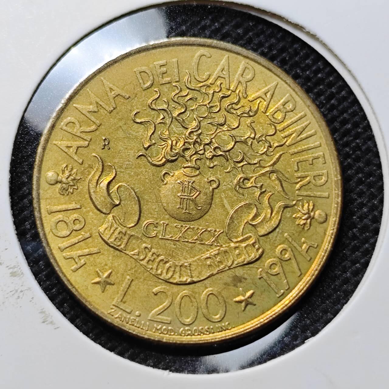 KK钱币收藏小铺 第312期 2月预留时间 周末发货 1991意大利200里拉 纪念币