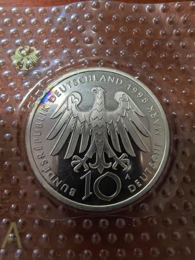 长老汇蛇年精选第二十八场拍卖 1998A德国宾根诞辰900周年10马克精制银币，高银版