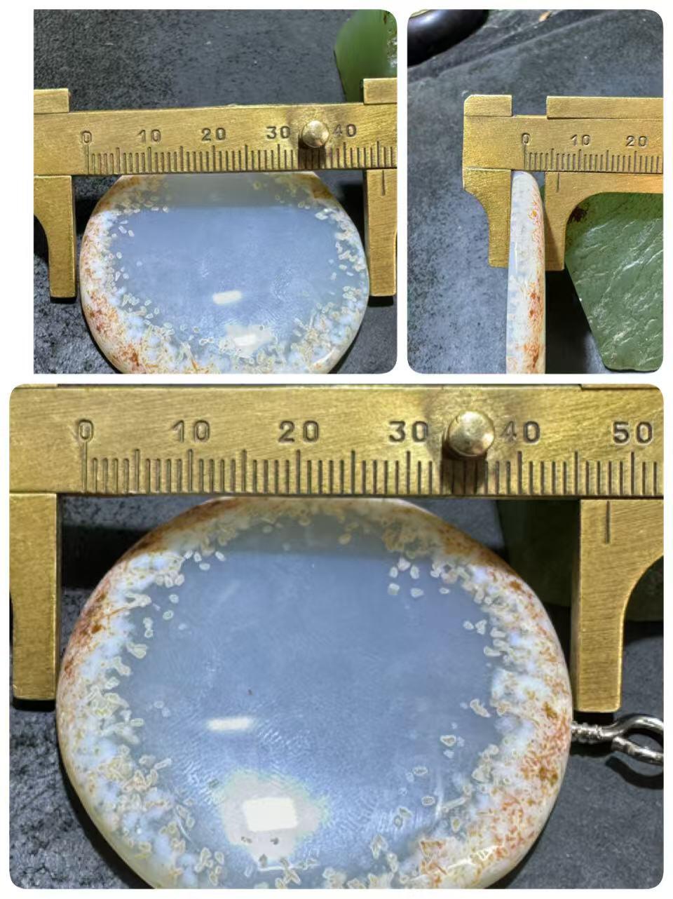 精美原皮荔枝冻白玉髓吊坠一个，