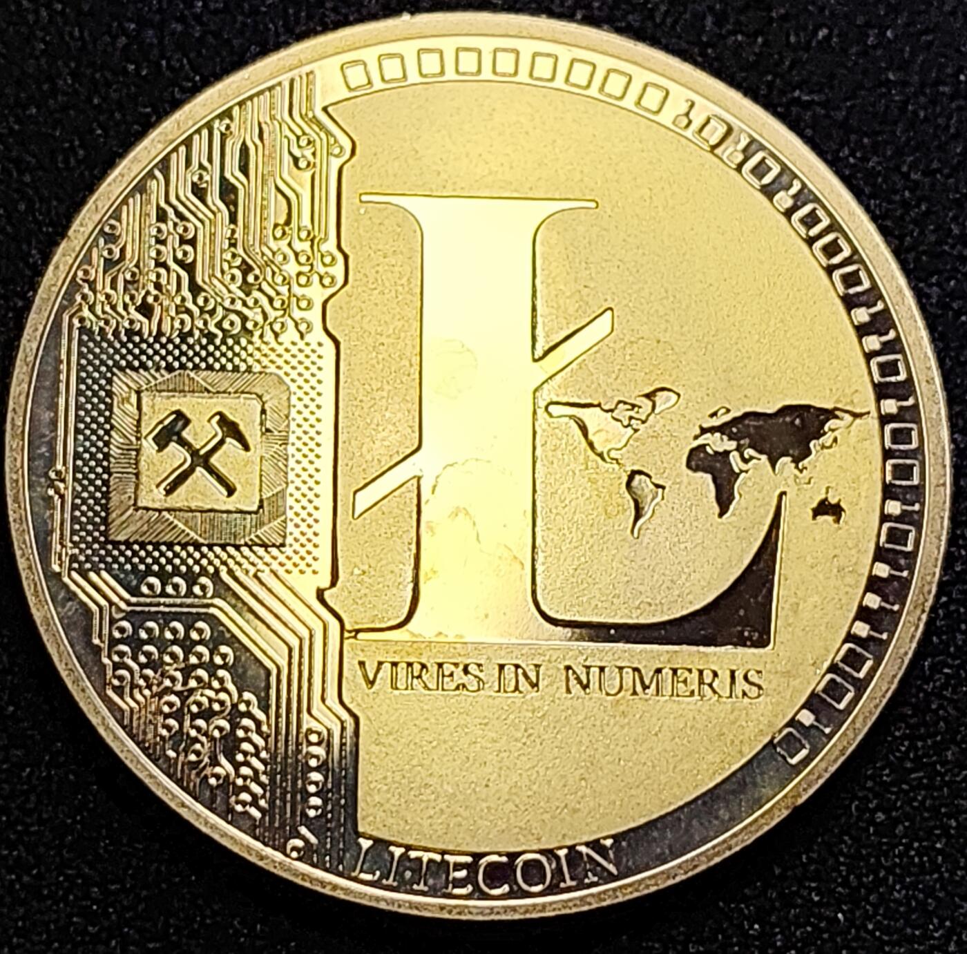 泉币菌-第60场-各国老币铜币场 金色纪念章 litecoin莱特b莱特 不懂 40mm