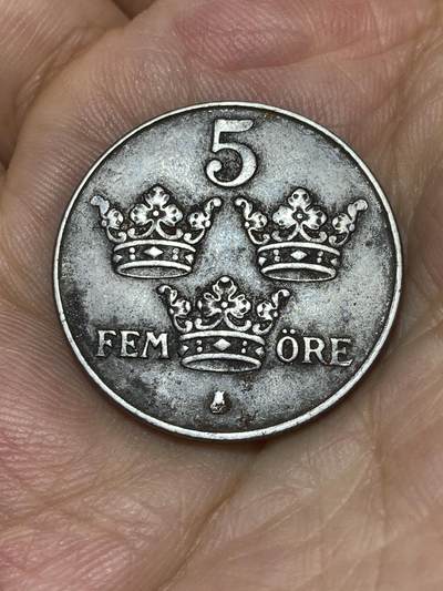 2025年第七十场(总第九十六场）外国好品散币(免佣金) - 少见–瑞典🇸🇪1948年5欧尔铁币(古斯塔夫五世时期)