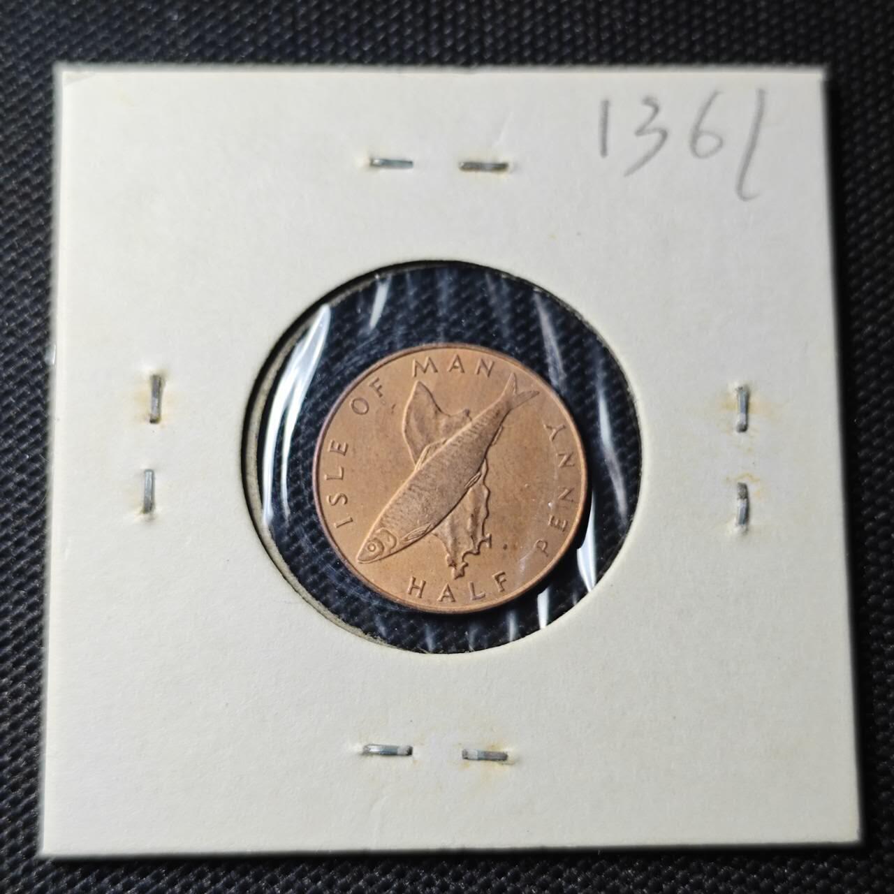 KK钱币收藏小铺 第313期 周末发货 1976马恩岛1/2便士 铜币