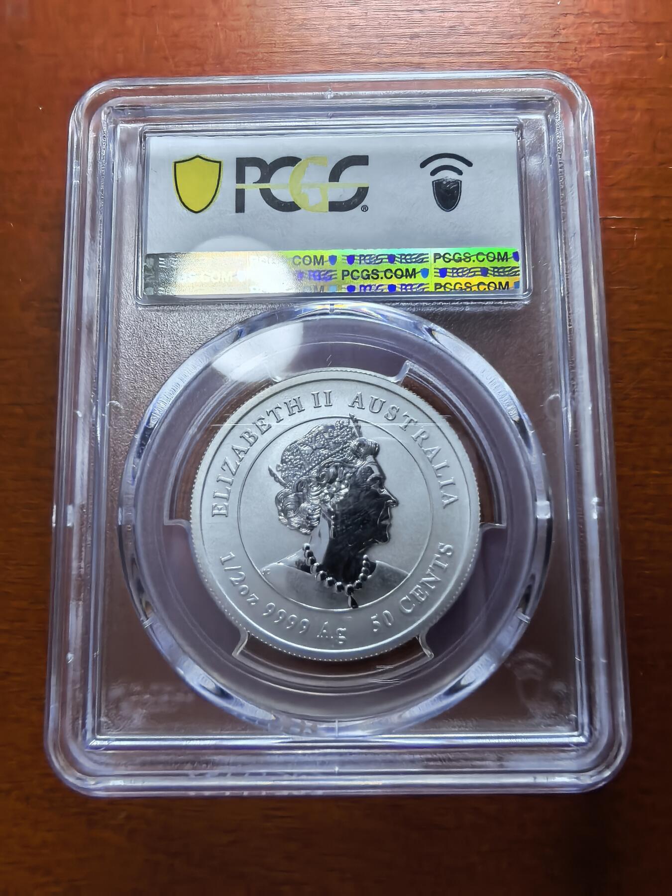 长老汇蛇年精选第二十九场拍卖 2021澳大利亚牛年50分彩色银币，PCGS MS70