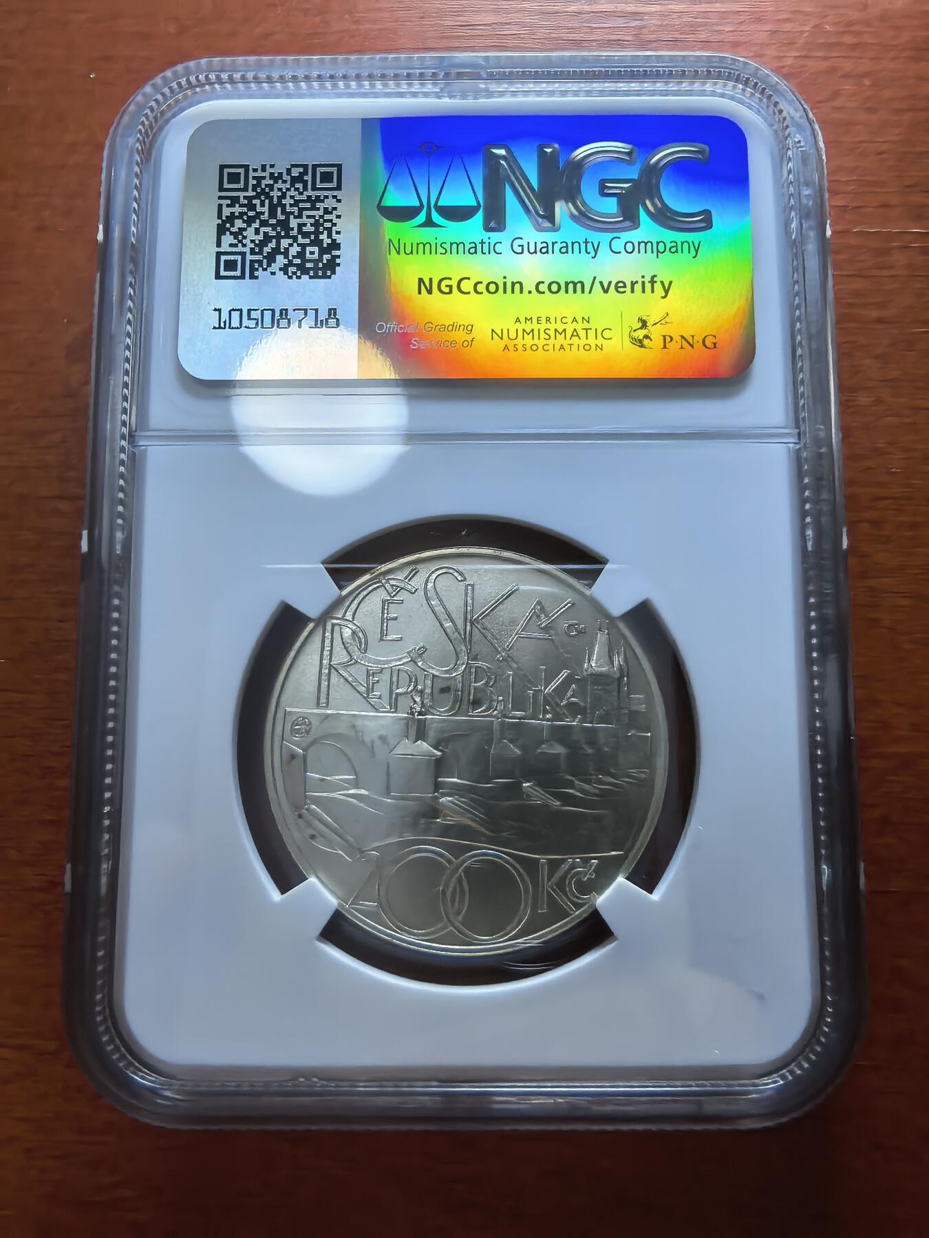 长老汇蛇年精选第二十九场拍卖 2007 捷克查理桥200克朗银币，NGC MS68，唯一冠军，普制更少