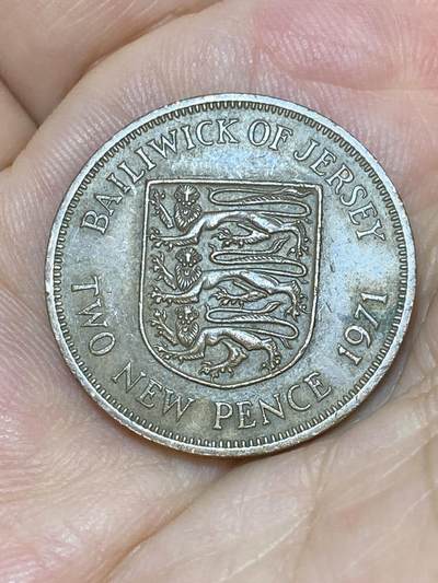 2025年第七十场(总第九十六场）外国好品散币(免佣金) - 英属泽西岛🇯🇪1971年2新便士(伊丽莎白二世中年花冠，十进制第一版，首发年)