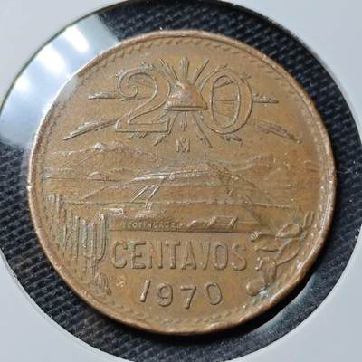 KK钱币收藏小铺 第313期 周末发货 -  1970墨西哥20分铜币