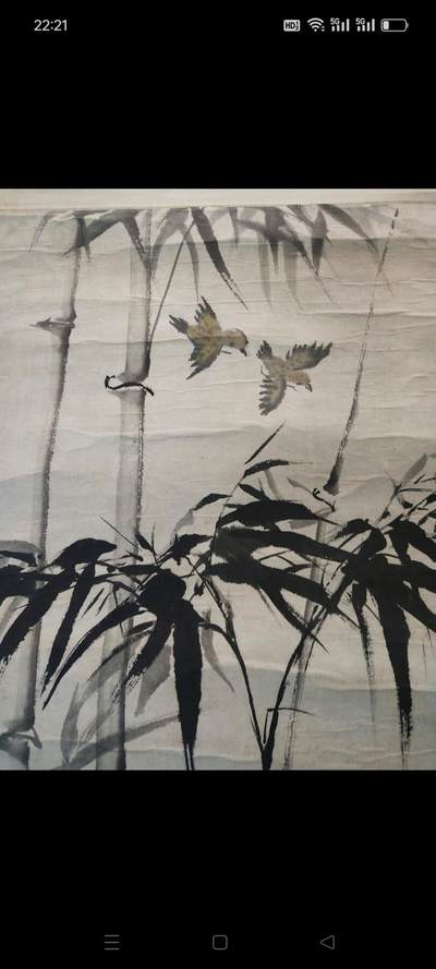 泉城著名书法家王世堂手绘墨竹飞鸟四条屏，画工精美，品相完整如图，保真保老保手绘，单张尺寸1.61/0.38米。 泉城著名书法家王世堂手绘墨竹飞鸟四条屏，画工精美，品相完整如图，保真保老保手绘，单张尺寸1.61/0.38米。