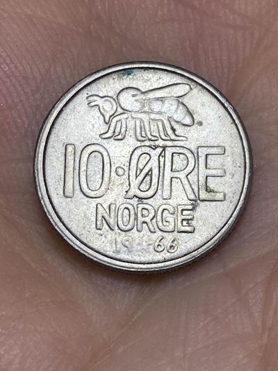 2025年第七十场(总第九十六场）外国好品散币(免佣金) - 挪威🇳🇴1966年10欧尔(奥拉夫五世时期第一套)