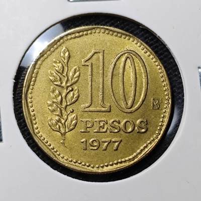 KK钱币收藏小铺 第313期 周末发货 - 1977阿根廷10比索 
