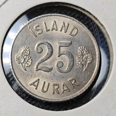 KK钱币收藏小铺 第313期 周末发货 -  1965冰岛25奥拉