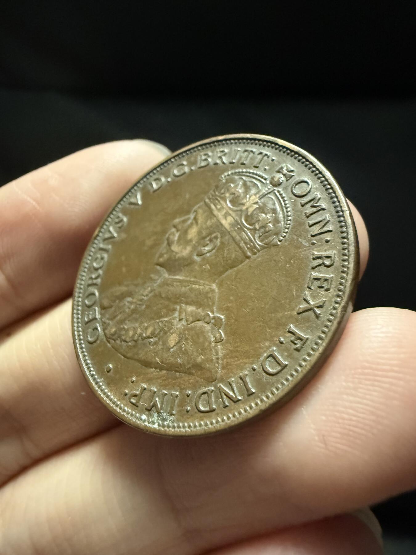 南宋泉阁俄币 外币 国币 专场第十五期【送拍无额外佣金】 英国 1917年 乔治五世 英属澳大利亚 1便士 通货好品 