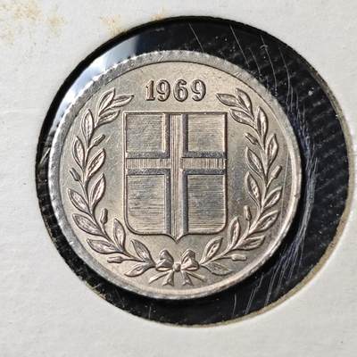 KK钱币收藏小铺 第313期 周末发货 - 1969冰岛10奥拉 