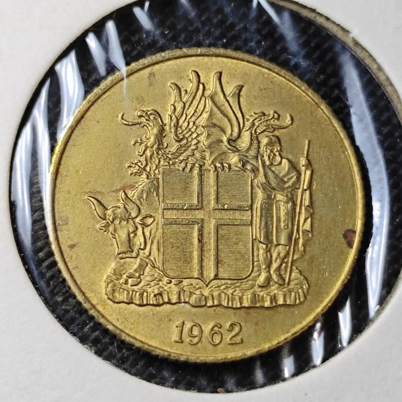 KK钱币收藏小铺 第313期 周末发货 1962冰岛1克朗 
