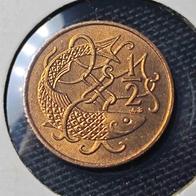 KK钱币收藏小铺 第313期 周末发货 - 1980马恩岛1/2便士 好品铜币