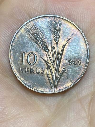 2025年第七十场(总第九十六场）外国好品散币(免佣金) - 土耳其🇹🇷1965年10库鲁(独立后第五套第一版，4.0g青铜材质版)