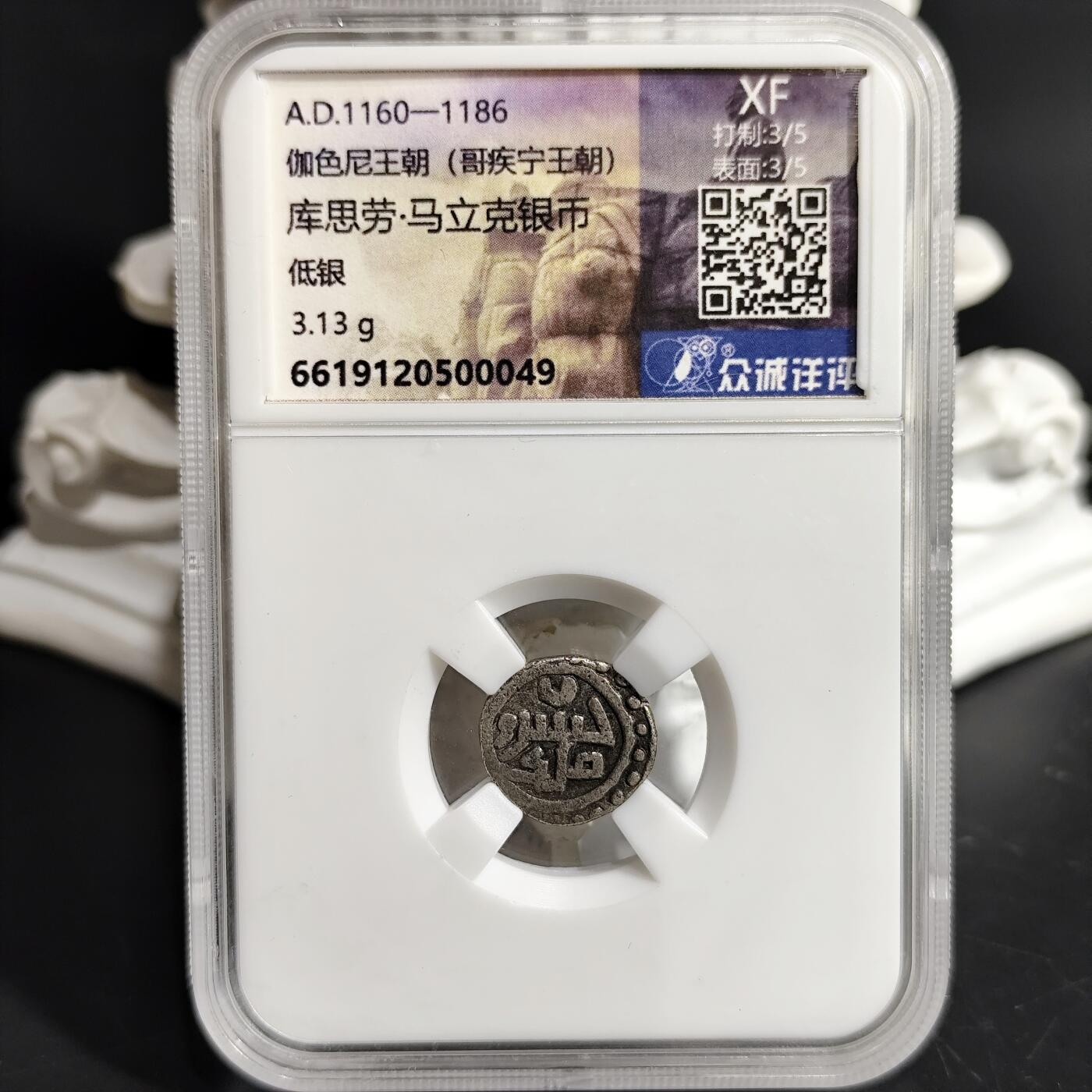 希腊罗马丝路打制币化石【中外钱币放漏】专场！陆小鱼的钱币仓，限时拍卖第071场 伽色尼王朝(哥疾宁王朝) 库思劳·马立克银币