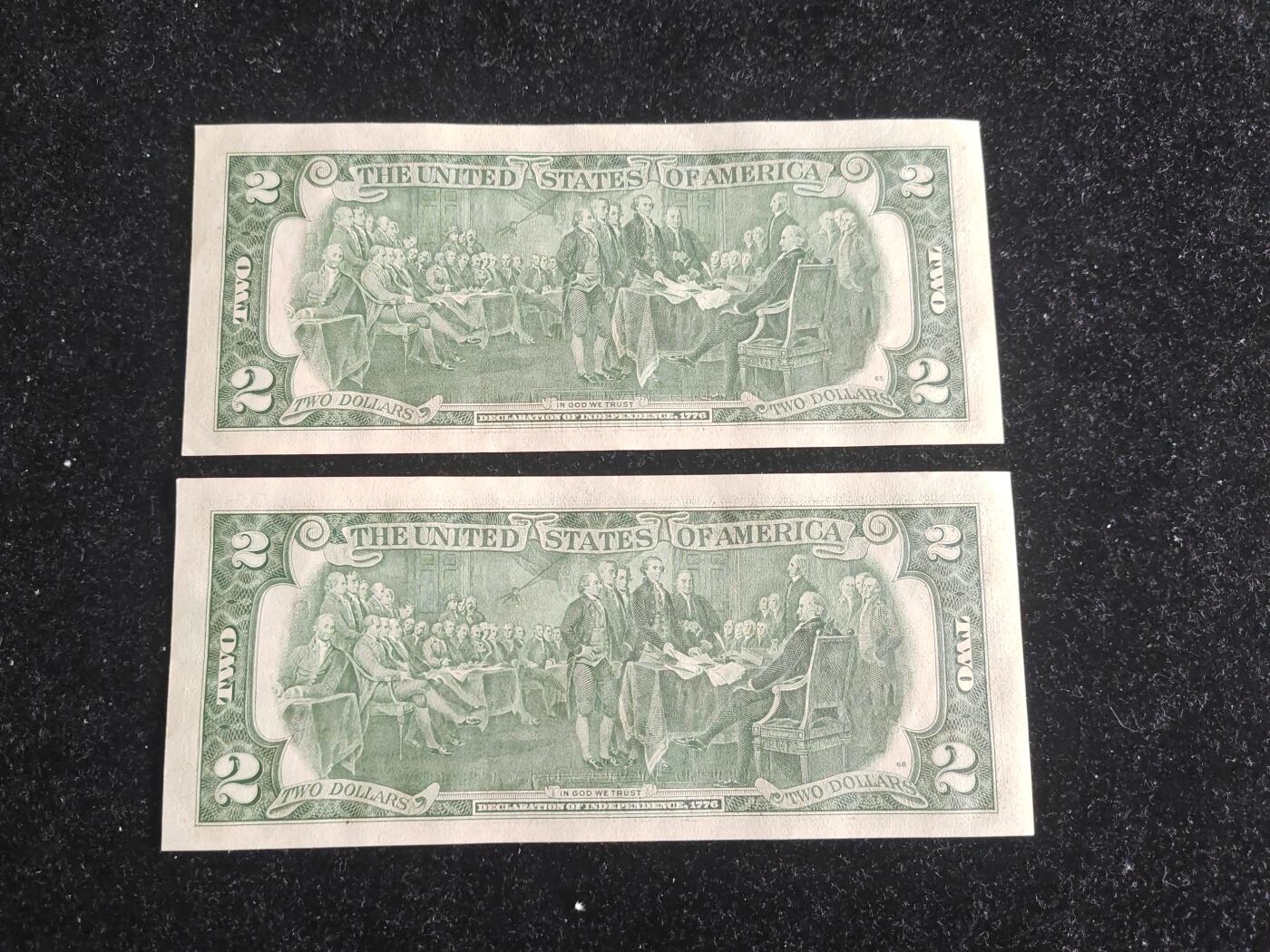 美国纸币 1976年 2美元 H区首发A冠 全程无4  全新UNC 单价