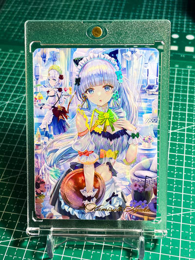 显眼宝24期 个人精选 - 【带卡砖】燎原卡牌早期T画师原神浮雕彩闪 神里绫华 乖乖女形象  1张 63*88