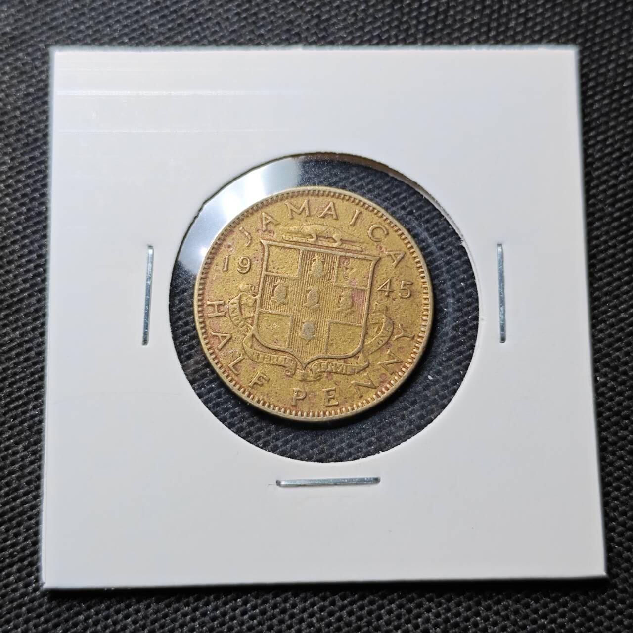 KK钱币收藏小铺 第313期 周末发货 1945英属牙买加1/2便士 乔六